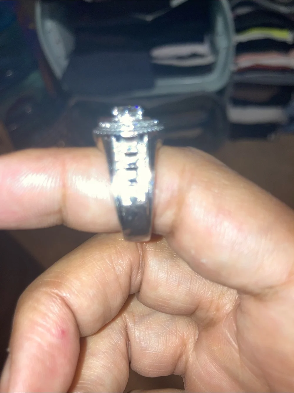 Moissanite Ring with real silver